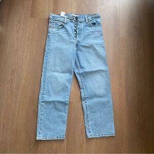 Levi's Light Blue Ribcage Straight Ankle Jeans